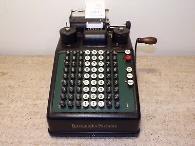 burroughs portable adding machine serial number